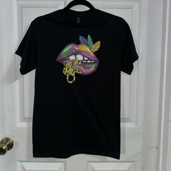 NEW Handcrafted Mardi Gras Shirt Size Small - Picture 1 of 3